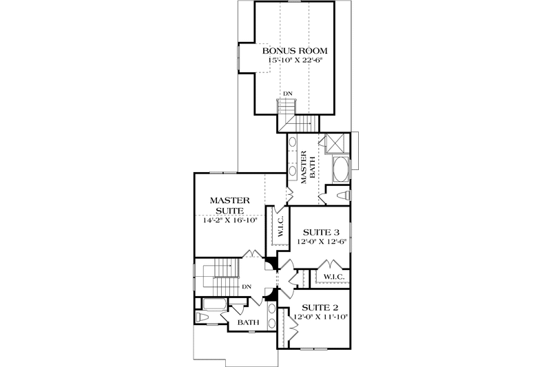 House Design - Floor Plan - Upper Floor for Traditional House Plan #453-525 - 3 bed, 2.5 bath