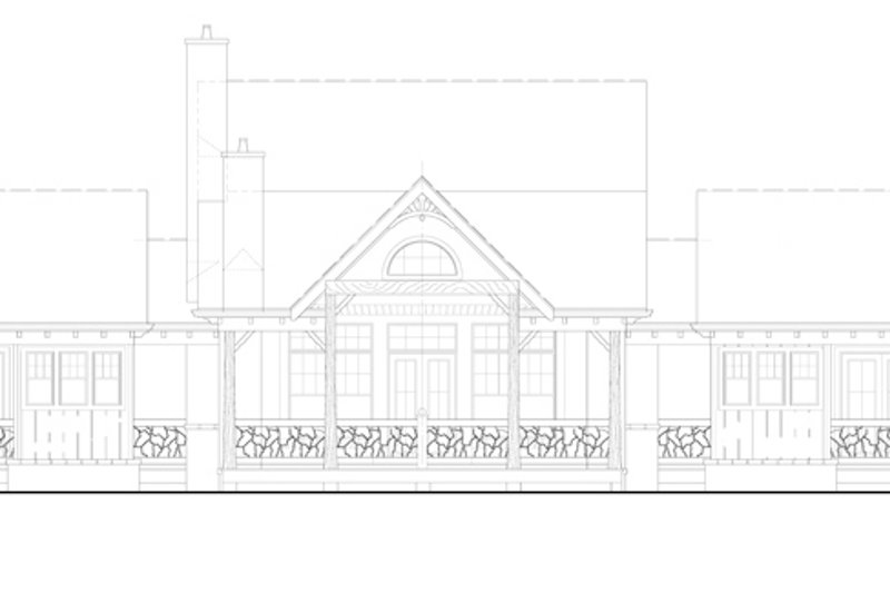 Architectural House Design - Exterior - Rear Elevation for Craftsman House Plan #54-372 - 2 bed, 2.5 bath