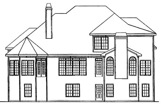 Exterior - Rear Elevation for Colonial House Plan #927-492 - 4 bed, 3.5 bath