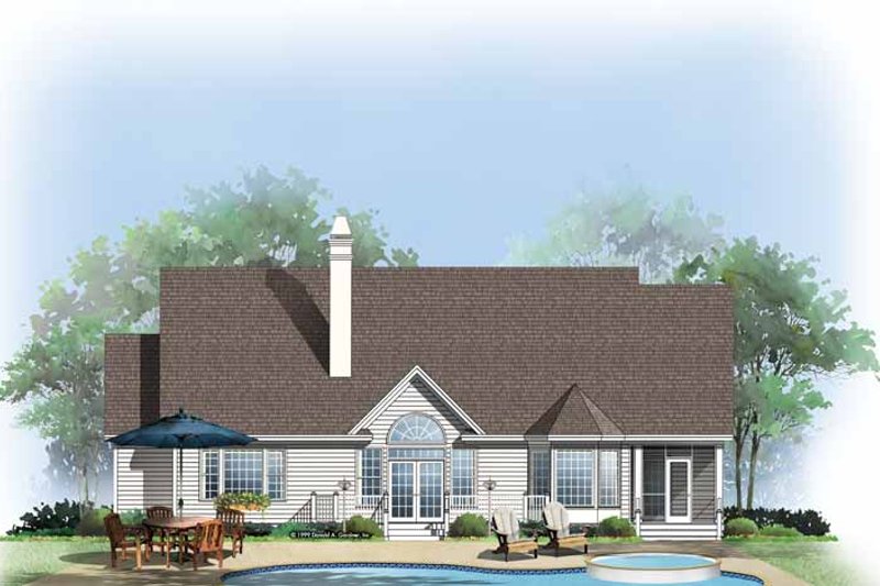 Dream House Plan - Traditional Exterior - Rear Elevation Plan #929-481