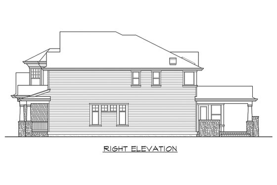 Exterior - Other Elevation 1 for Traditional House Plan #132-569 - 5 bed, 3 bath