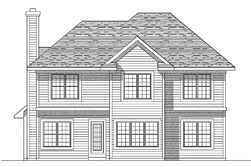 Architectural House Design - Exterior - Rear Elevation for Traditional House Plan #70-1353 - 4 bed, 2.5 bath