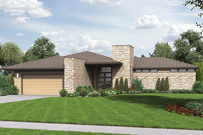 Dream House Plan - Exterior - Front Elevation 4 for Contemporary House Plan #48-916 - 3 bed, 2.5 bath