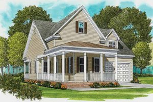 House Plan Design - Exterior - Front Elevation for Country House Plan #413-893 - 2 bed, 2 bath