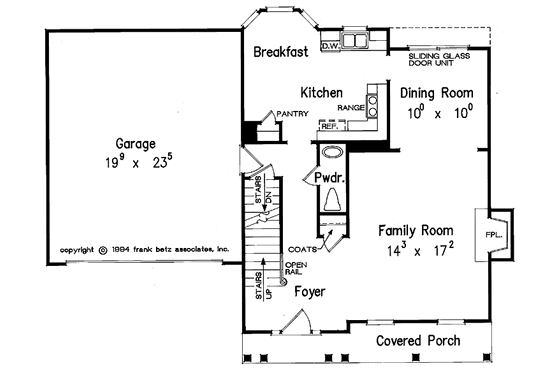 Floor Plan - Main Floor for Country House Plan #927-49 - 3 bed, 2.5 bath
