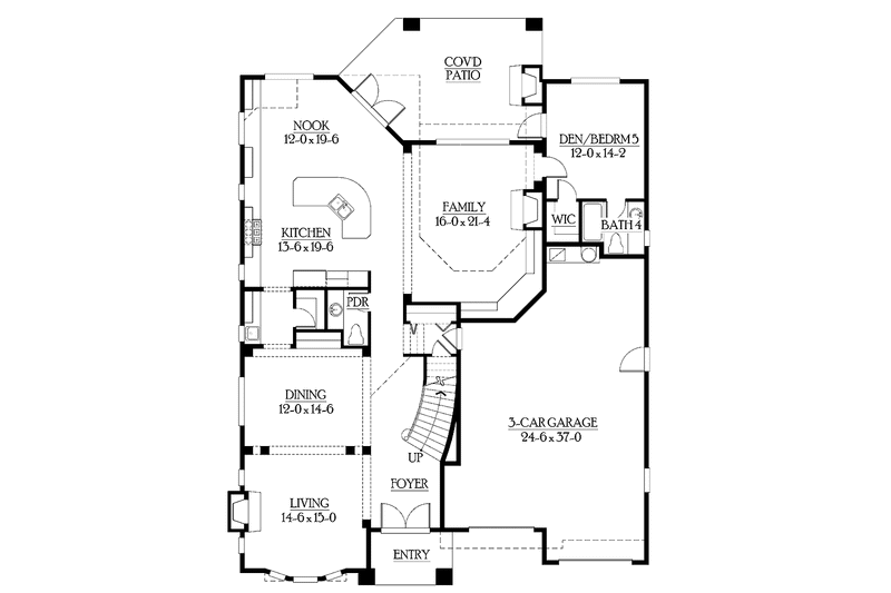 Home Plan - Floor Plan - Main Floor for Craftsman House Plan #132-482 - 5 bed, 4.5 bath
