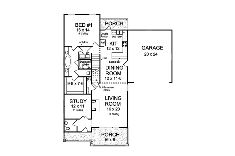 House Plan Design - Floor Plan - Main Floor for Country House Plan #513-2164 - 4 bed, 3.5 bath