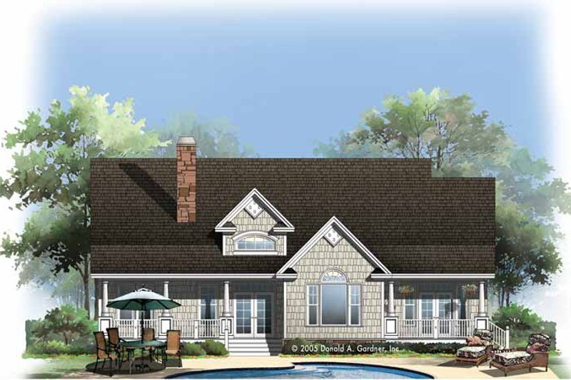 Home Plan - Exterior - Rear Elevation for Country House Plan #929-776 - 4 bed, 3 bath