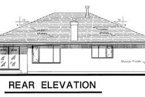 Exterior - Rear Elevation for Ranch House Plan #18-109 - 3 bed, 2 bath