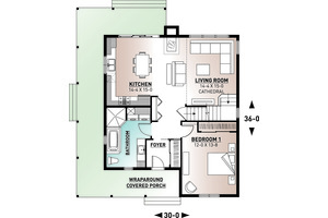 Floor Plan - Main Floor for Farmhouse House Plan #23-2582 - 4 bed, 2 bath