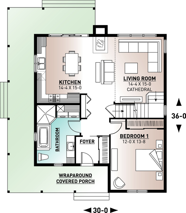 Home Plan - Farmhouse Floor Plan - Main Floor Plan #23-2582