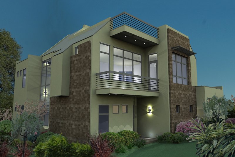 Dream House Plan - Exterior - Rear Elevation for Modern House Plan #120-169 - 3 bed, 3.5 bath
