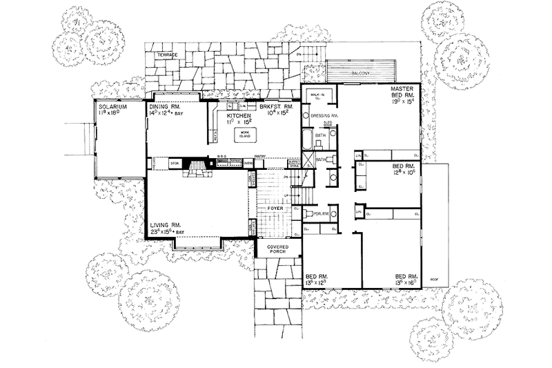 Home Plan - Floor Plan - Main Floor for Tudor House Plan #72-608 - 4 bed, 3.5 bath