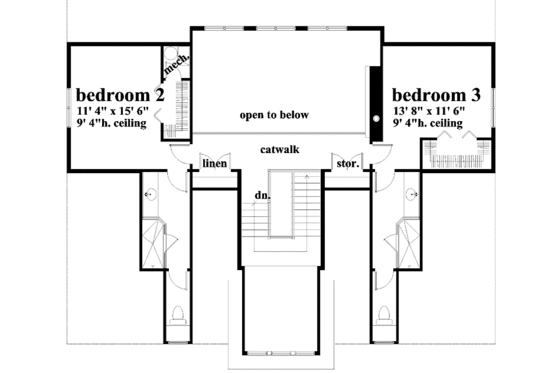 Floor Plan - Upper Floor for Mediterranean House Plan #930-146 - 3 bed, 3.5 bath