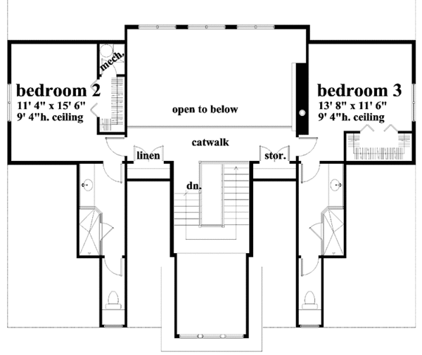 Architectural House Design - Mediterranean Floor Plan - Upper Floor Plan #930-146