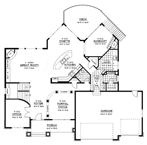 House Plan Design - Colonial Floor Plan - Main Floor Plan #51-677