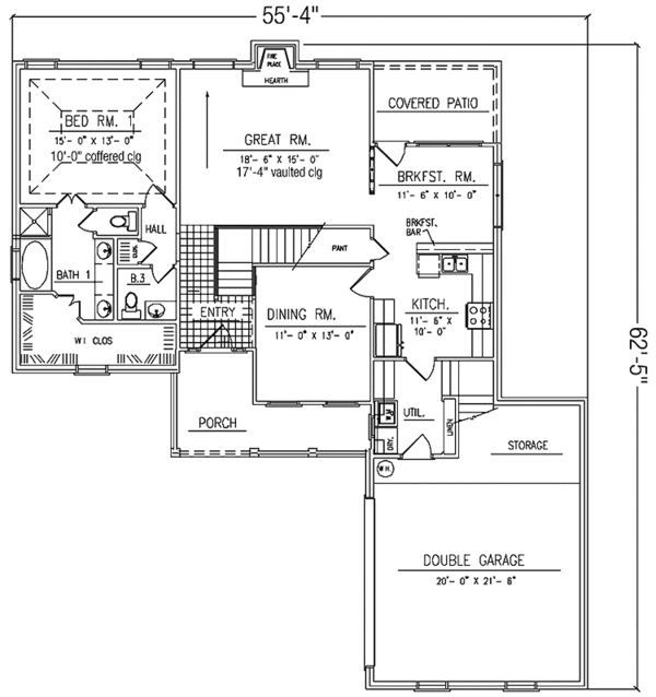House Plan Design - Country Floor Plan - Main Floor Plan #42-683