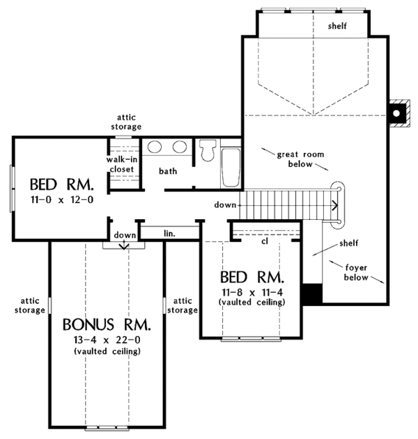 Dream House Plan - Country Floor Plan - Upper Floor Plan #929-697