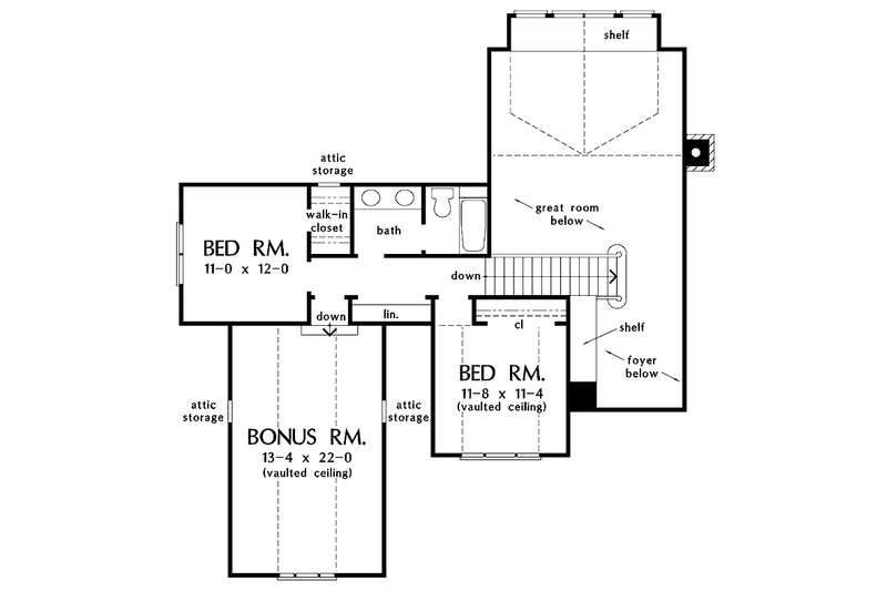 Dream House Plan - Floor Plan - Upper Floor for Country House Plan #929-697 - 3 bed, 2.5 bath