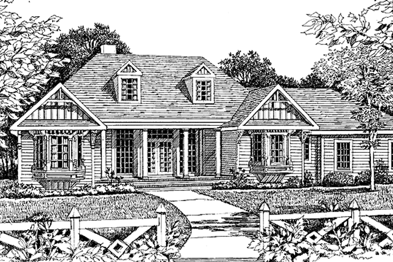 Architectural House Design - Country Exterior - Front Elevation Plan #314-231