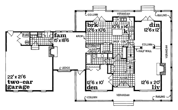 Home Plan - Victorian Floor Plan - Main Floor Plan #47-859