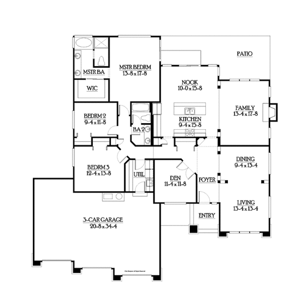Home Plan - Craftsman Floor Plan - Main Floor Plan #132-537