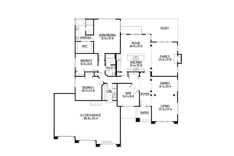 Craftsman Style House Plan - 3 Beds 2 Baths 2234 Sq/Ft Plan #132-537 ...