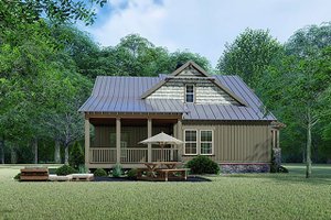Exterior - Rear Elevation for Craftsman House Plan #923-141 - 3 bed, 2 bath
