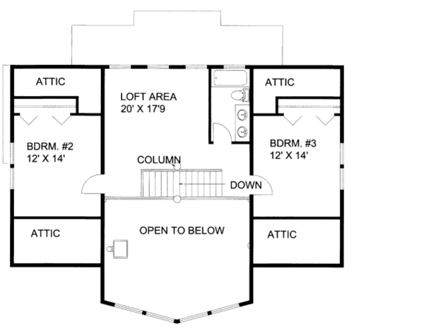 Dream House Plan - Cabin Floor Plan - Upper Floor Plan #117-770