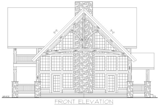Exterior - Front Elevation 3 for Craftsman House Plan #117-925 - 3 bed, 2.5 bath