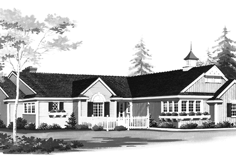 Architectural House Design - Ranch Exterior - Front Elevation Plan #72-785