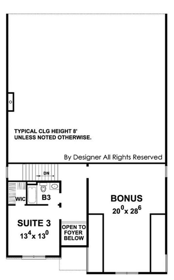 House Plan Design - Country Floor Plan - Upper Floor Plan #20-2252