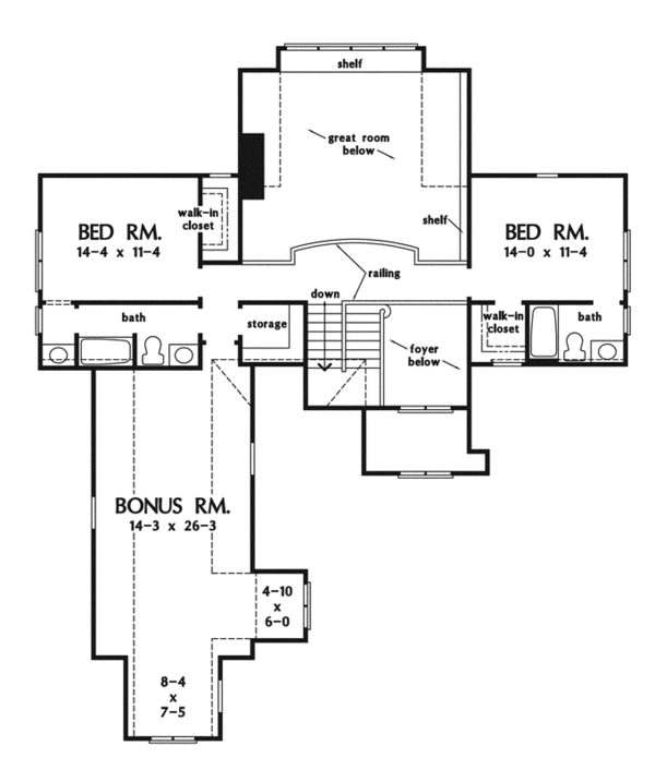 House Design - European Floor Plan - Upper Floor Plan #929-922