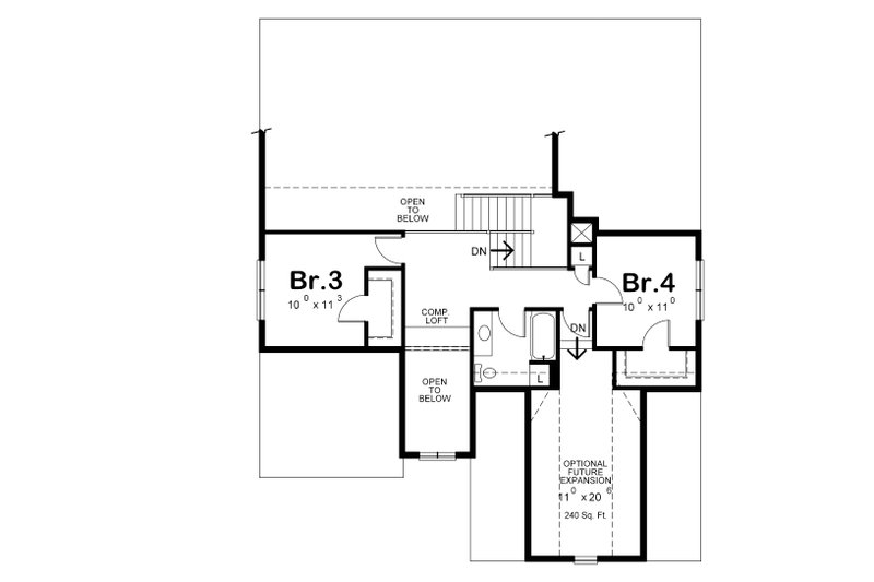 Dream House Plan - Floor Plan - Upper Floor for Cottage House Plan #20-2315 - 4 bed, 3 bath