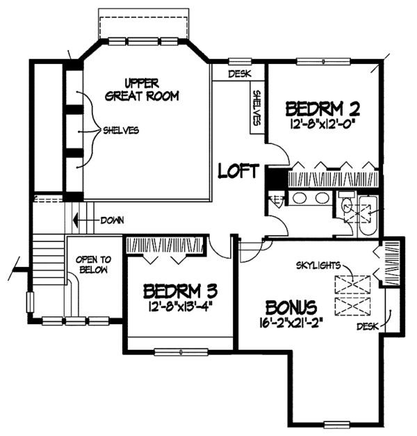 Home Plan - Country Floor Plan - Upper Floor Plan #320-653