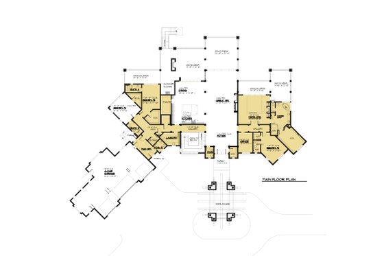 Floor Plan - Main Floor for Classical House Plan #1066-86 - 5 bed, 7.5 bath