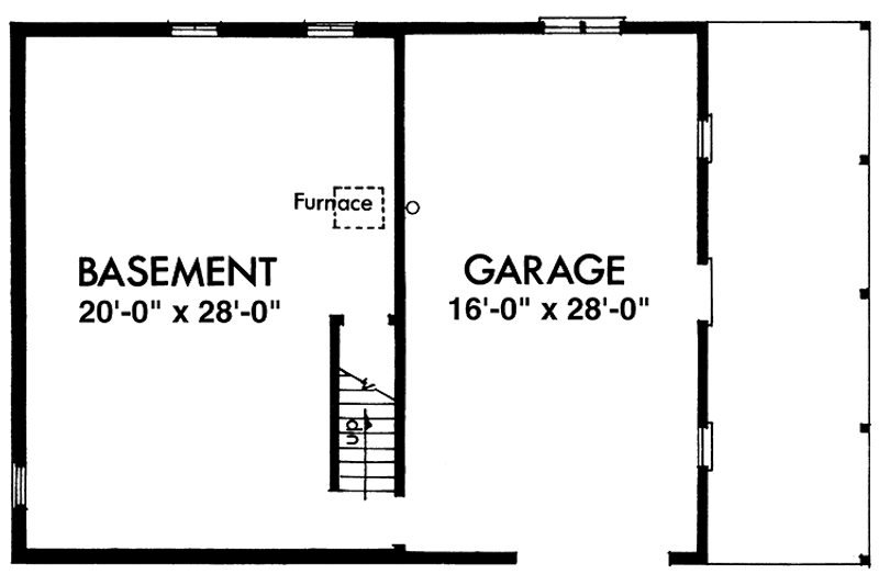 House Blueprint - Floor Plan - Lower Floor for European House Plan #320-1026 - 3 bed, 2 bath
