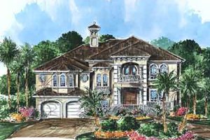 House Blueprint - European Exterior - Front Elevation Plan #27-201