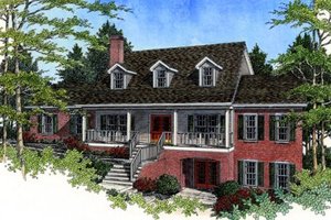 Southern Exterior - Front Elevation Plan #56-185