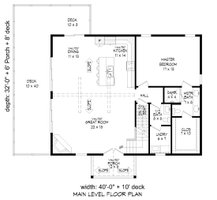 Floor Plan - Main Floor for Farmhouse House Plan #932-387 - 4 bed, 3.5 bath