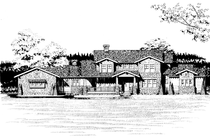 Architectural House Design - Craftsman Exterior - Front Elevation Plan #72-1074
