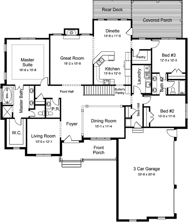 House Plan Design - European Floor Plan - Main Floor Plan #994-32