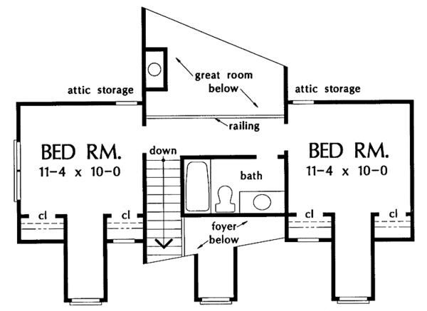 House Plan Design - Country Floor Plan - Upper Floor Plan #929-216