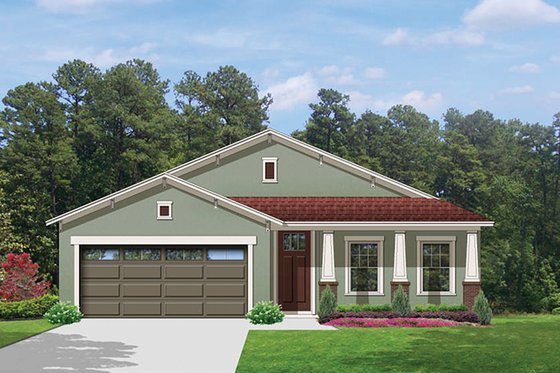 Exterior - Front Elevation 3 for Craftsman House Plan #1058-71 - 3 bed, 2 bath