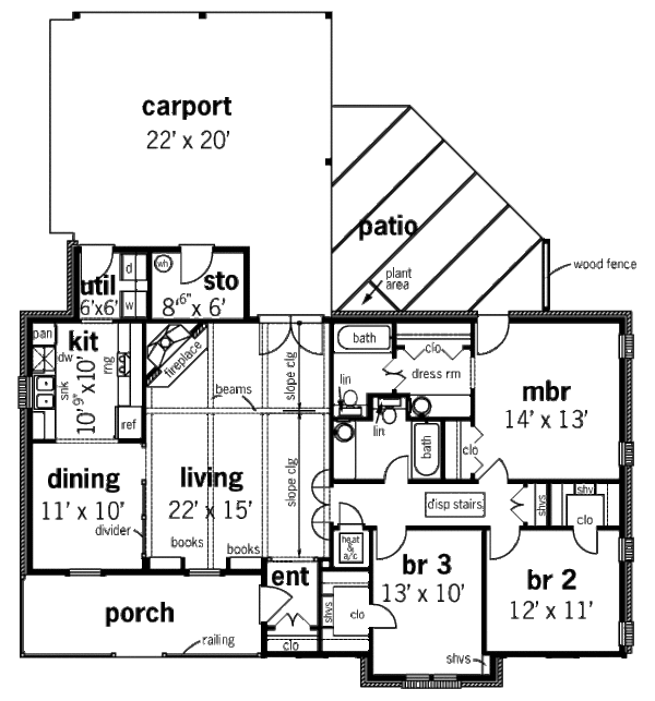 Traditional Floor Plan - Main Floor Plan #45-300
