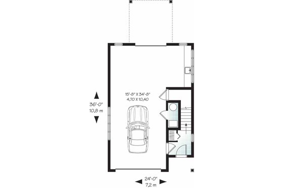 Floor Plan - Lower Floor for Country House Plan #23-2461 - 1 bed, 1.5 bath
