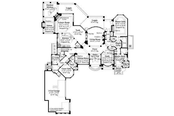 Floor Plan - Main Floor for Mediterranean House Plan #930-317 - 4 bed, 5 bath