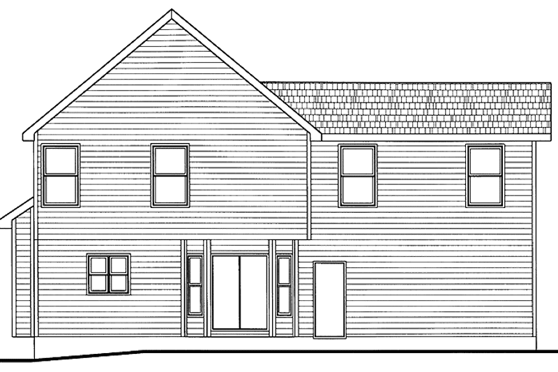 Home Plan - Exterior - Rear Elevation for Traditional House Plan #20-2216 - 3 bed, 2.5 bath
