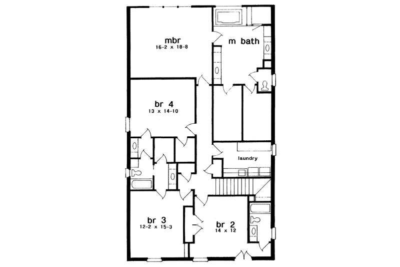 Dream House Plan - Floor Plan - Upper Floor for European House Plan #301-137 - 4 bed, 3.5 bath