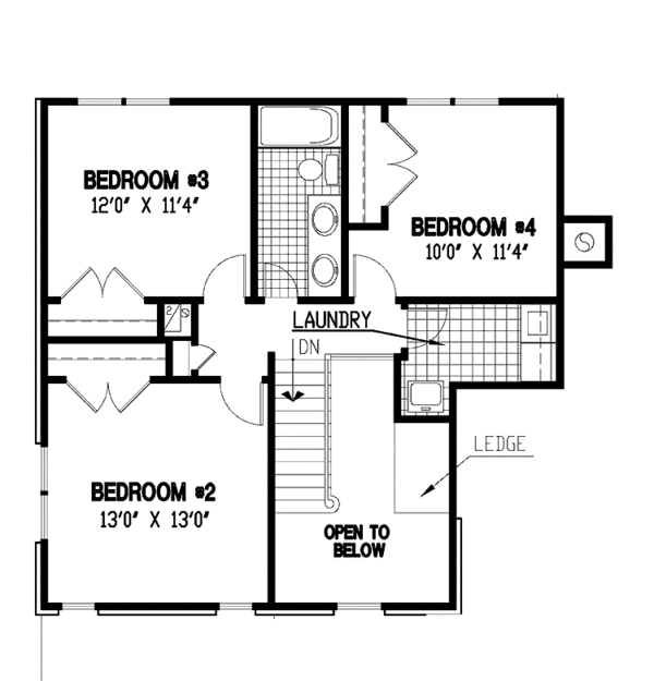 Architectural House Design - Country Floor Plan - Upper Floor Plan #953-110